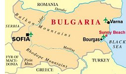 kaart van bulgarije